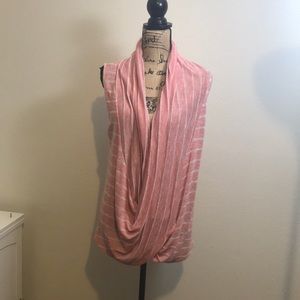 Nice pink sleeveless drape woven shirt